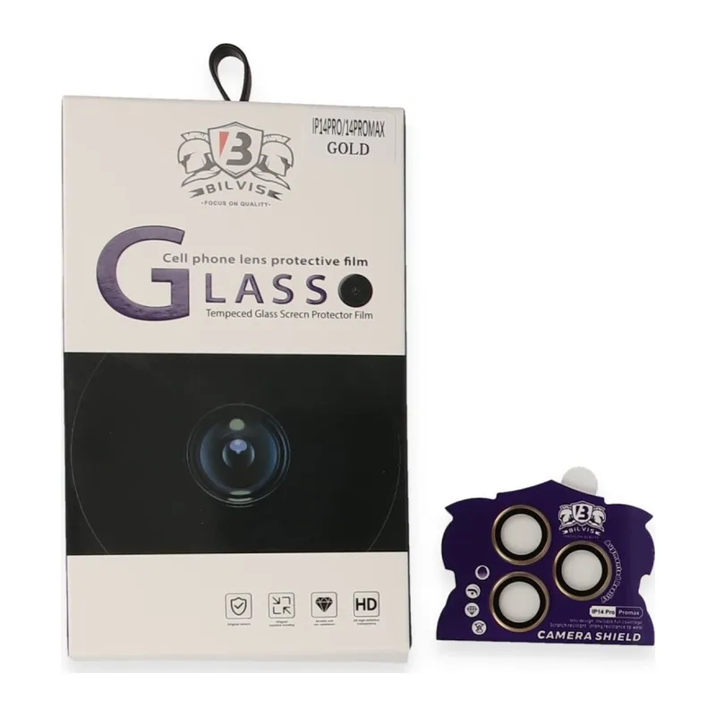 İphone 14 Pro Max Bilvis Titan Kamera Lens - Gold