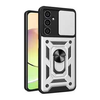 Galaxy A15 4g Kılıf Pars Lens Yüzüklü Silikon - Gümüş