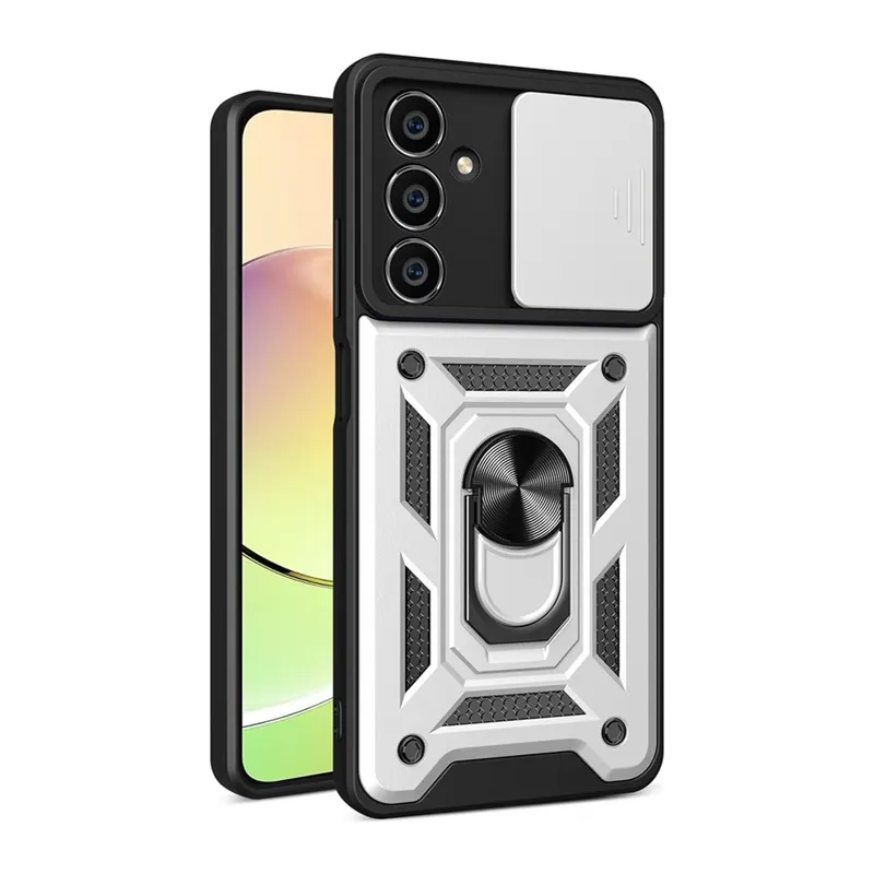 Galaxy A15 4g Kılıf Pars Lens Yüzüklü Silikon - Gümüş