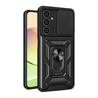 Galaxy A25 5g Kılıf Pars Lens Yüzüklü Silikon - Siyah