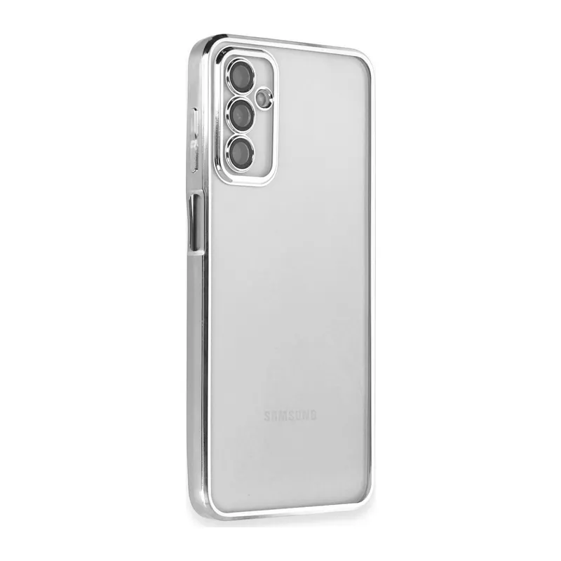 Galaxy M23 Kılıf Razer Lensli Silikon - Gümüş