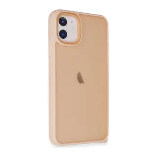 İphone 12 Kılıf Elegant Kapak - Pudra