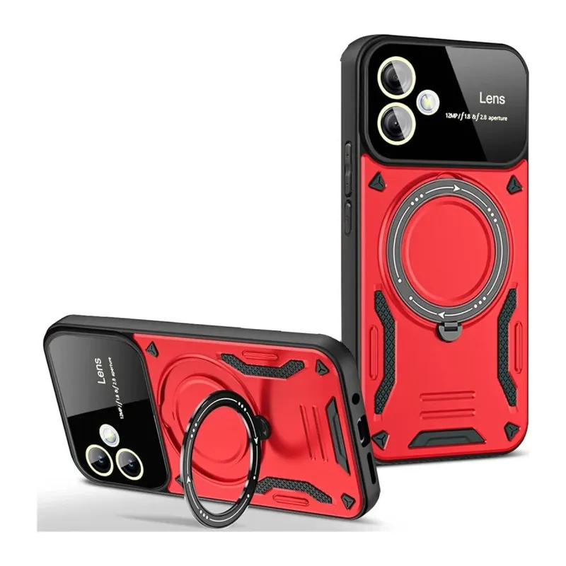Galaxy A05 Kılıf Joy Lens Standlı Kapak - Kırmızı