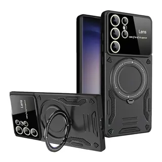 Galaxy S25 Ultra Kılıf Joy Lens Standlı Kapak - Siyah
