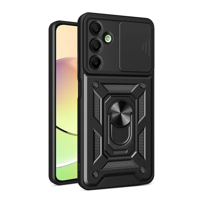 Galaxy A56 Kılıf Pars Lens Yüzüklü Silikon - Siyah