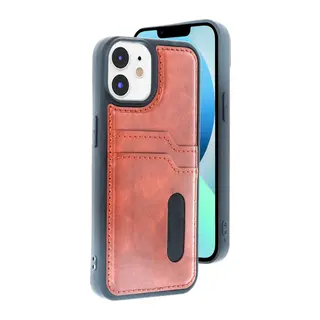 İphone 11 Kılıf Sara Kartvizitli Deri Kılıf - Taba
