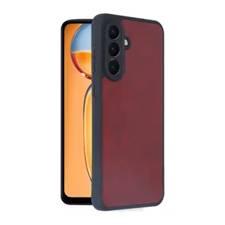 Galaxy S24 Fe Kılıf Aras Deri Kapak - Bordo