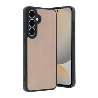 Galaxy S24 Fe Kılıf Aras Deri Kapak - Pudra