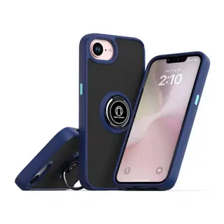 İphone 16e Kılıf Montreal Yüzüklü Silikon Kapak - Lacivert