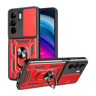 Realme C75 4g Kılıf Pars Lens Yüzüklü Silikon - Kırmızı