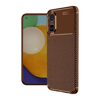 Realme 12 Lite Kılıf Auto Focus Karbon Kapak - Kahverengi