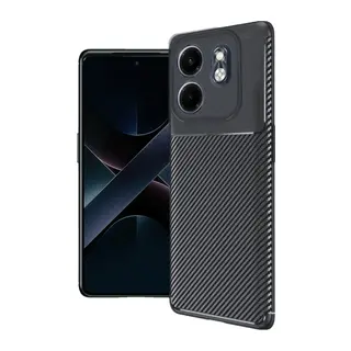 İnfinix Smart 9 Kılıf Auto Focus Karbon Kapak - Siyah