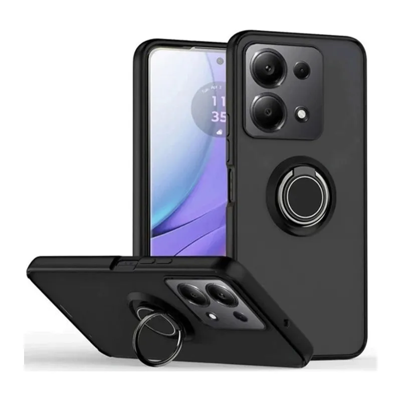 Xiaomi Redmi Note 13 Pro 4g Montreal Yüzüklü Silikon Kapak - Siyah