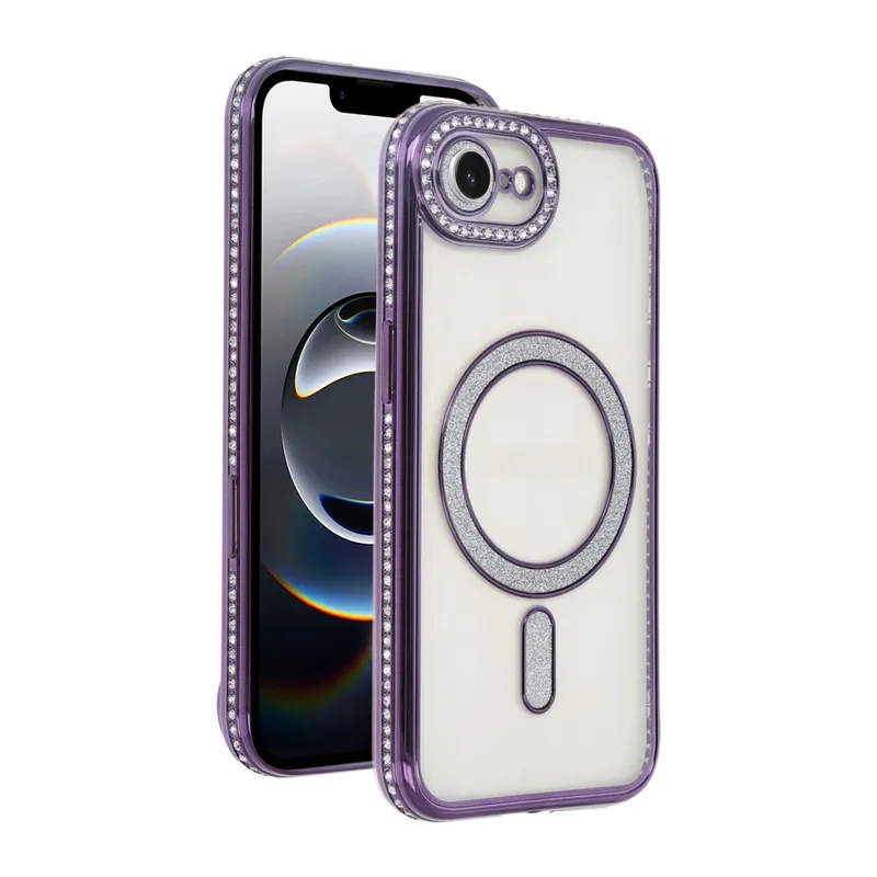İphone 16e Joke Simli Magneticsafe Kılıf - Derin Mor