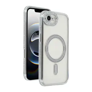 İphone 16e Joke Simli Magneticsafe Kılıf - Gümüş