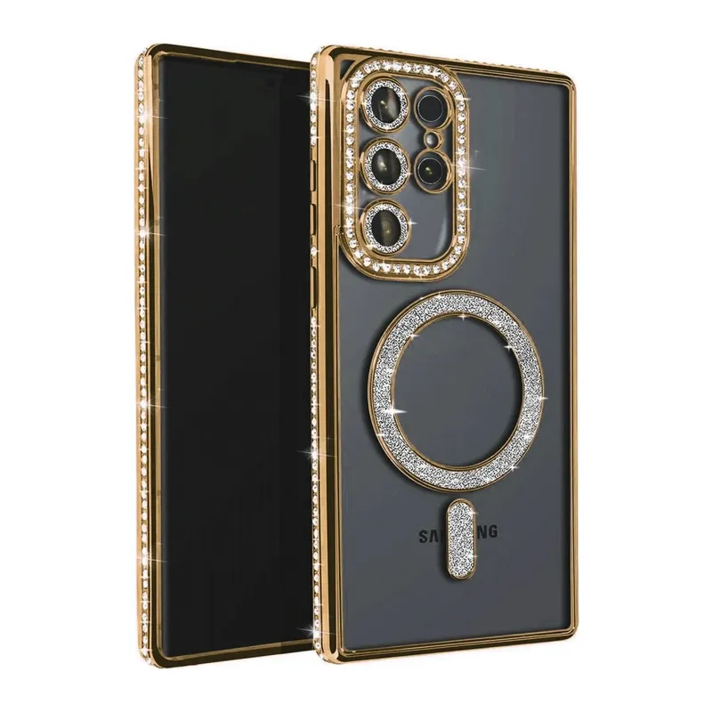 Galaxy S23 Ultra Joke Simli Magneticsafe Kılıf - Gold