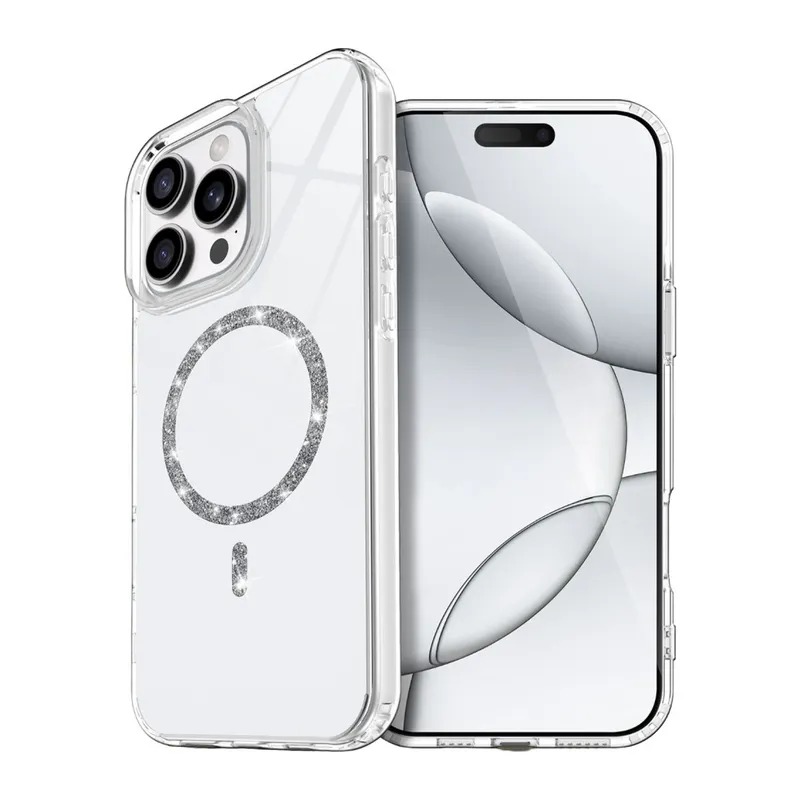 İphone 16 Pro Live Diamond Magsafe Kapak - Şeffaf