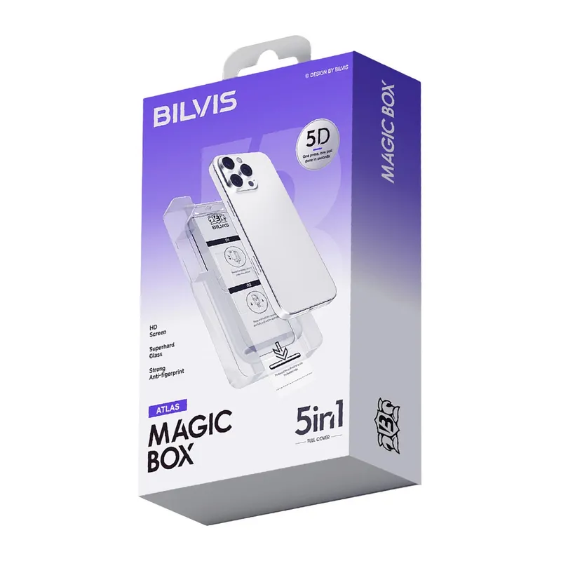 İphone 17 Bilvis 5in1 3d Magic Cam Ekran Koruyucu - Siyah