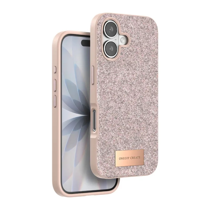 Onegif İphone 17 Bright Simli Kapak - Pembe