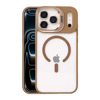 Joko İphone 17 Pro Remim Lensli Magsafe Standlı Kapak - Kahverengi