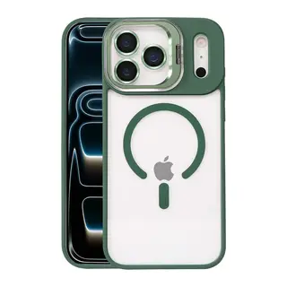 Joko İphone 17 Pro Remim Lensli Magsafe Standlı Kapak - Koyu Yeşil
