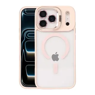 Joko İphone 17 Pro Max Remim Lensli Magsafe Standlı Kapak - Pembe