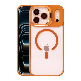 Joko İphone 17 Pro Max Remim Lensli Magsafe Standlı Kapak - Turuncu