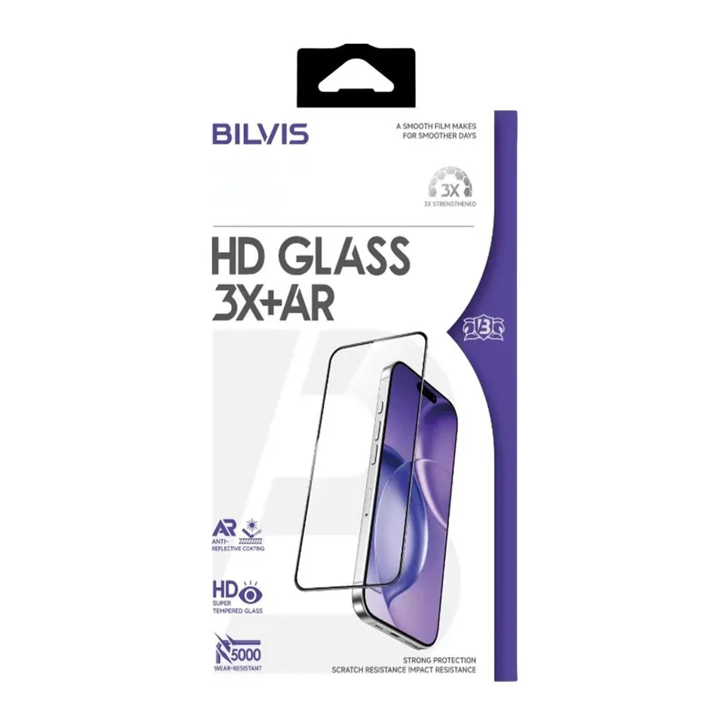 İphone 16 Pro Max Bilvis 3x Ar Hd Cam Ekran Koruyucu - Siyah
