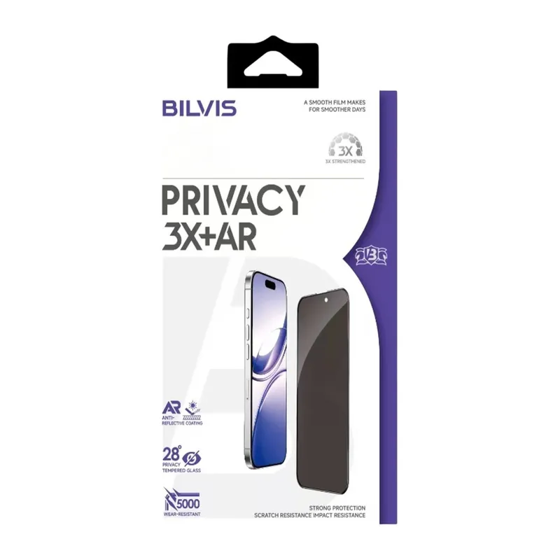 İphone 16 Pro Max Bilvis 3x Ar Hayalet Cam Ekran Koruyucu - Siyah