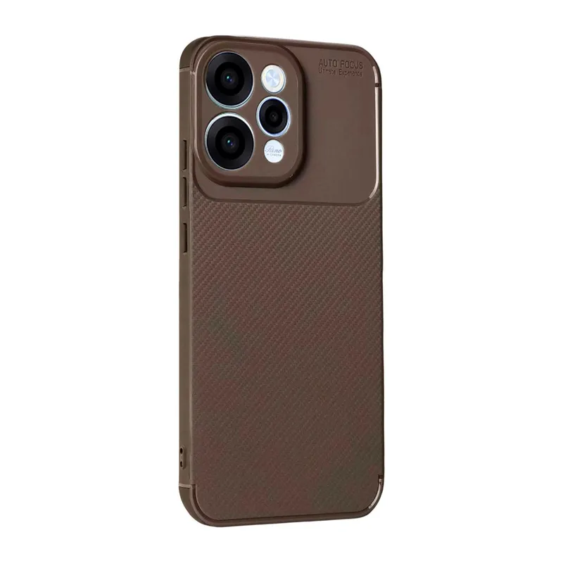 Oppo Reno 15 Auto Focus Karbon Kapak - Kahverengi