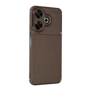 Xiaomi Redmi 13 4g Kılıf Auto Focus Karbon Kapak - Kahverengi