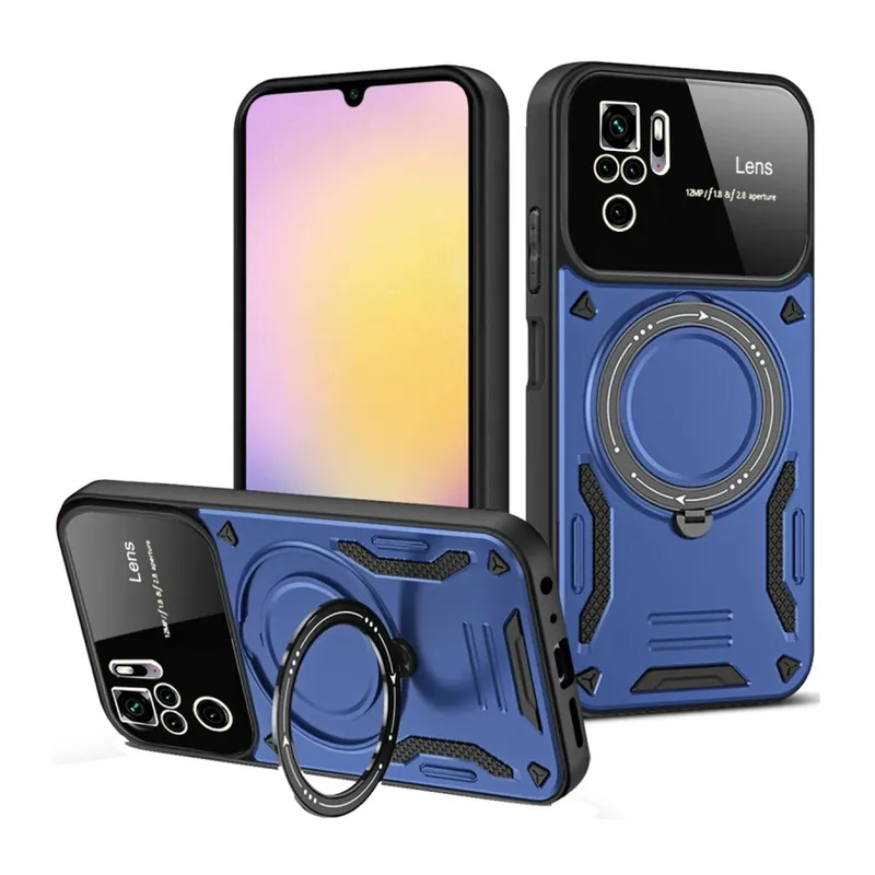 Xiaomi Redmi Note 10s Kılıf Joy Lens Standlı Kapak - Lacivert