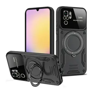 Xiaomi Redmi Note 10s Kılıf Joy Lens Standlı Kapak - Siyah
