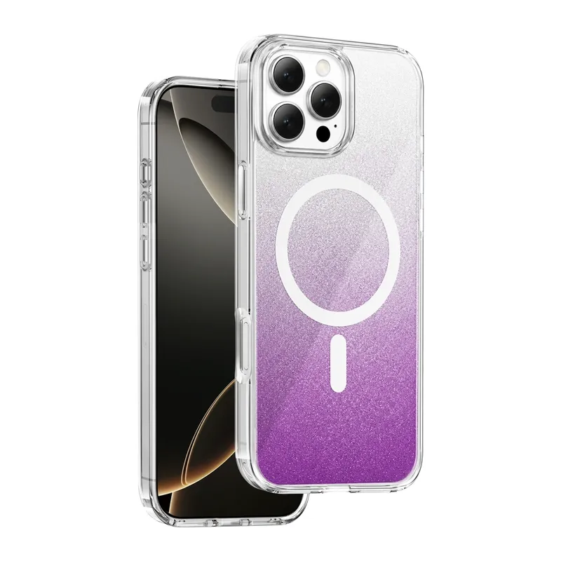 Onegif İphone 16 Pro Max Sora Simli Magsafe Kapak - Mor