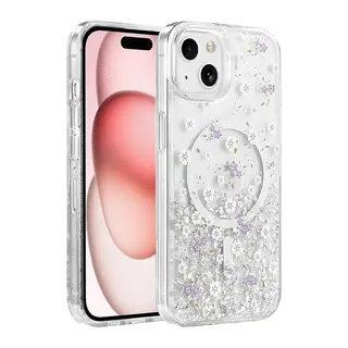 Onegif İphone 14 Misk Simli Magsafe Kapak - Desen 2