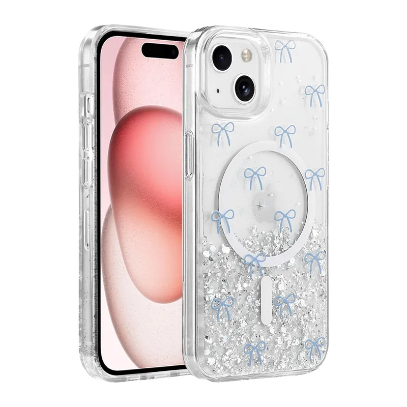 Onegif İphone 14 Misk Simli Magsafe Kapak - Desen 3