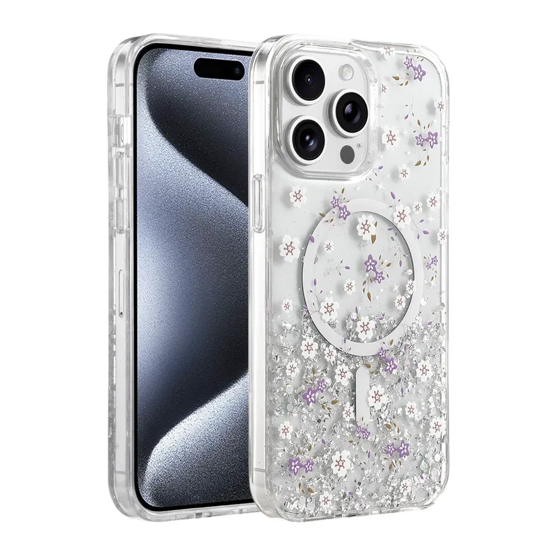 Onegif İphone 14 Pro Max Misk Simli Magsafe Kapak - Desen 2