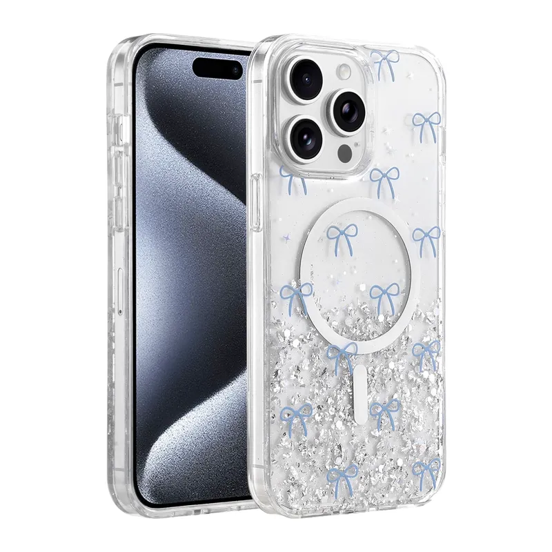 Onegif İphone 14 Pro Max Misk Simli Magsafe Kapak - Desen 3