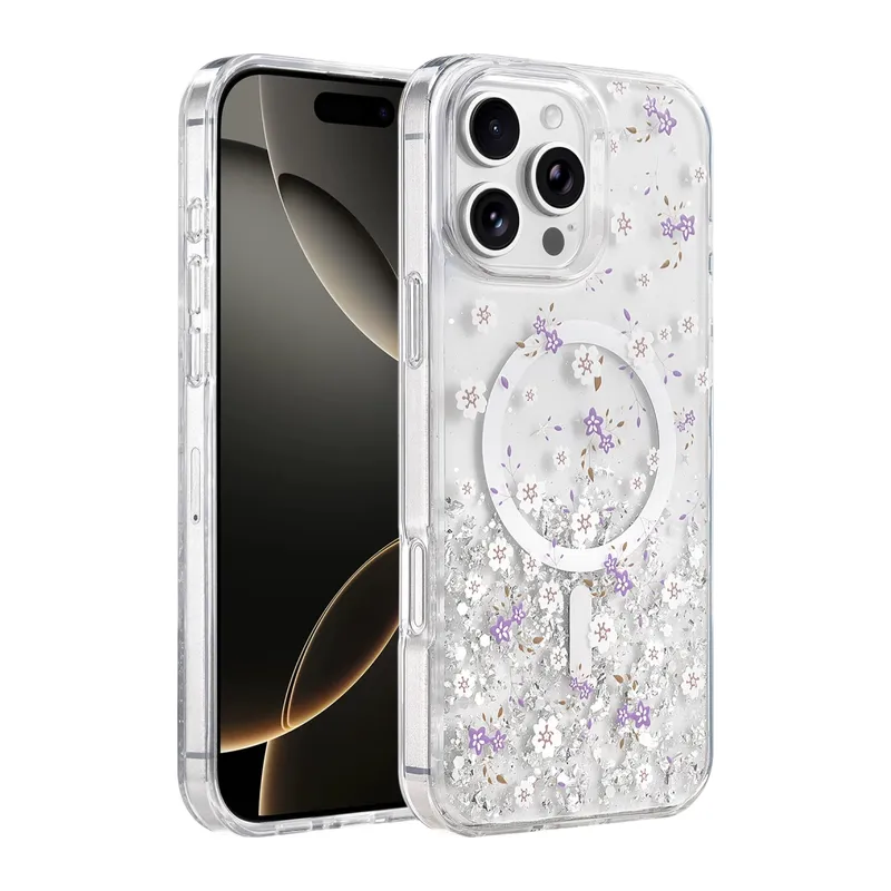 Onegif İphone 16 Pro Max Misk Simli Magsafe Kapak - Desen 2