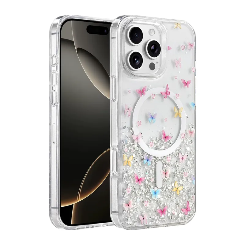 Onegif İphone 16 Pro Max Misk Simli Magsafe Kapak - Desen 4