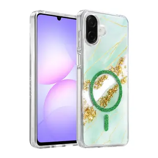 Onegif Galaxy A07 4g Lotus Simli Magsafe Kapak - Yeşil