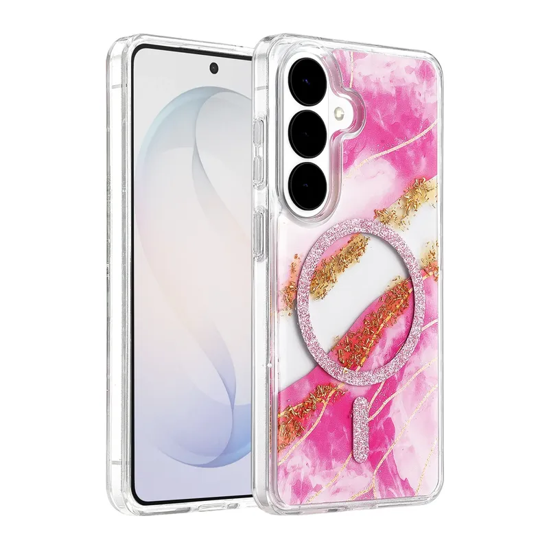 Onegif Galaxy S26 Lotus Simli Magsafe Kapak - Pembe