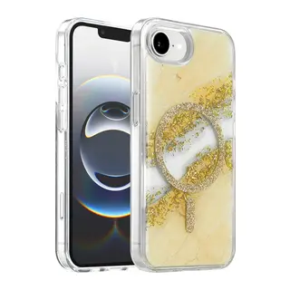 Onegif İphone 17e Lotus Simli Magsafe Kapak - Gümüş