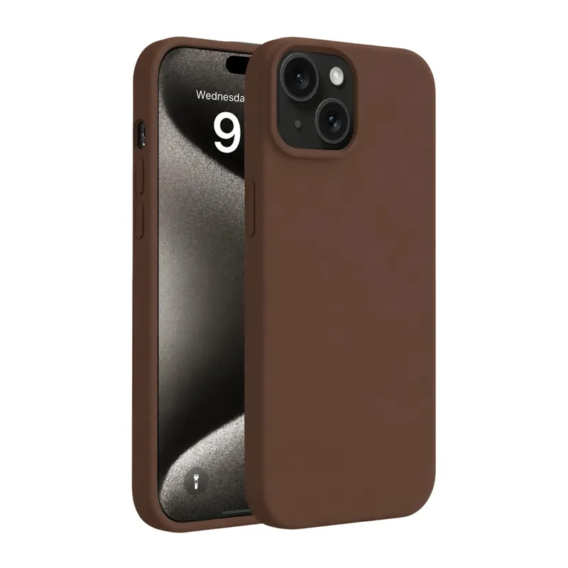 İphone 15 Kılıf First Silikon - Kahverengi