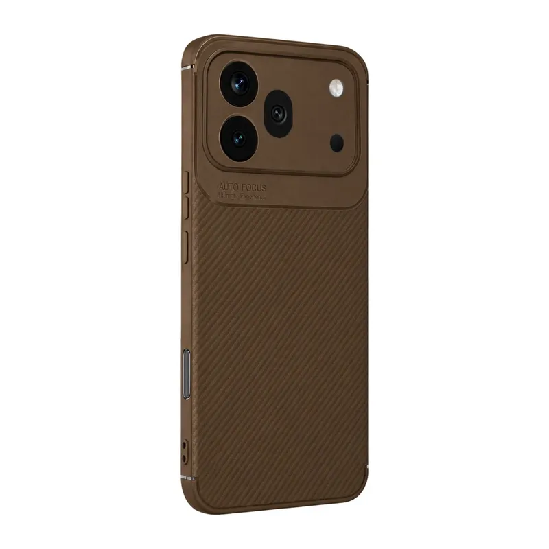 Huawei Honor 600 Pro Auto Focus Karbon Kapak - Kahverengi