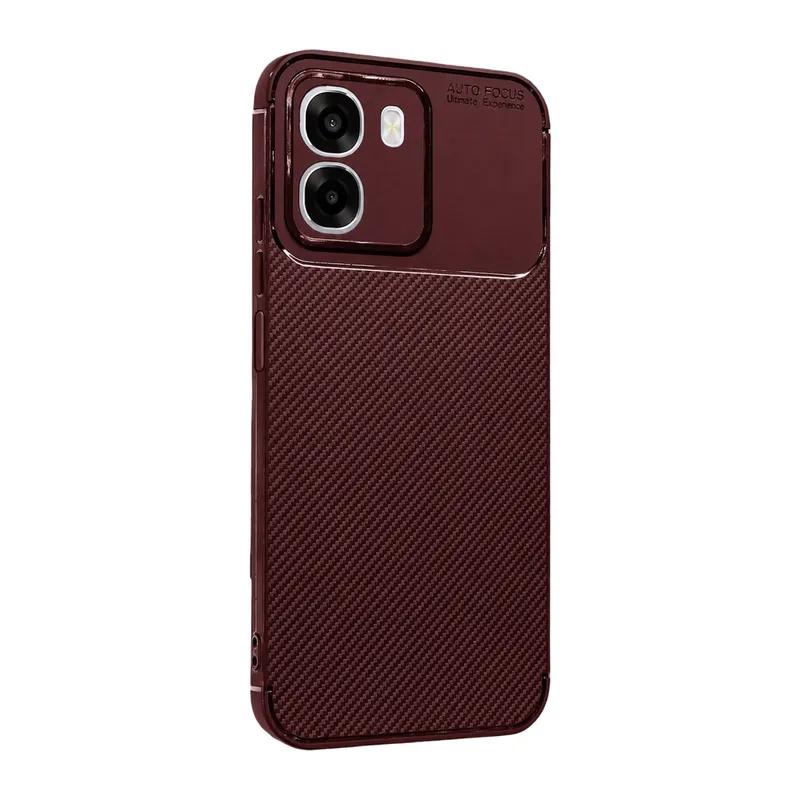 Oppo Oppo A6t 5g Auto Focus Karbon Kapak - Bordo