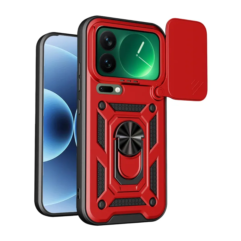 Xiaomi Mi 17 Pro Max Pars Lens Yüzüklü Silikon - Kırmızı