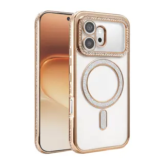 Huawei Honor 600 Joke Simli Magneticsafe Kılıf - Gold