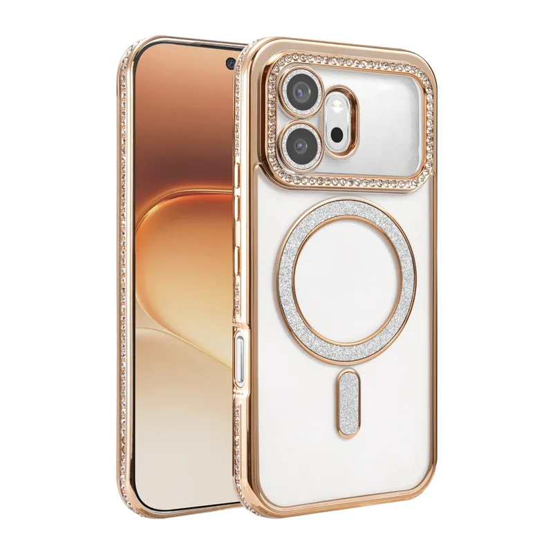 Huawei Honor 600 Joke Simli Magneticsafe Kılıf - Gold
