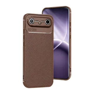 Tecno Spark Slim 5g Auto Focus Karbon Kapak - Kahverengi